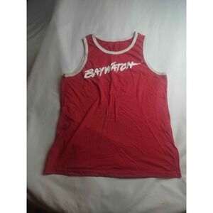 Baywatch Malibu Beach Patrol Tank Top Mens S Red Summer Festival Indie Sleaze